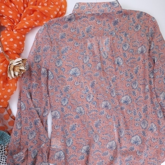 William Rast Boho Floral Top Sz L - Picture 16 of 16
